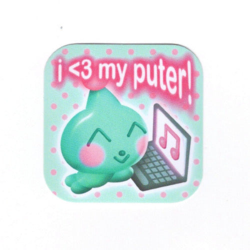 I <3 My Puter ꩜ .ᐟ Vinyl Sticker Flake